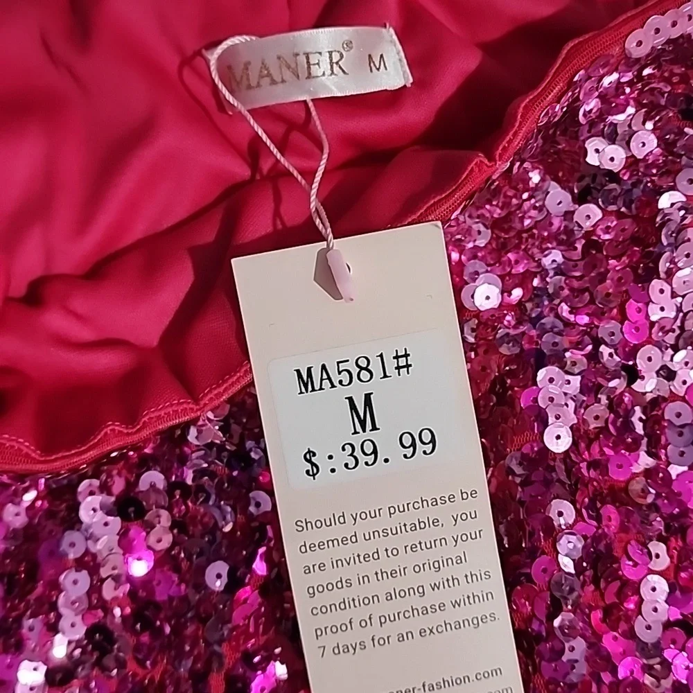 Maner Brand New Sequin Pink Skirt